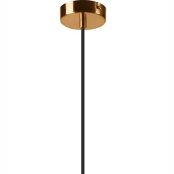 Lamkur Pendelleuchte Glaskugel Metall in Messing Weiß Ø30 cm< Hängelampen|Bürolampen