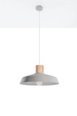 Sollux Pendelleuchte Grau Ø 40 cm Beton Schirm E27< Hängelampen|Wohnzimmerlampen