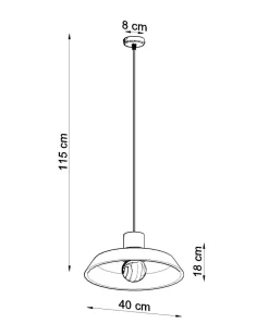 Sollux Pendelleuchte Grau Ø 40 cm Beton Schirm E27< Hängelampen|Wohnzimmerlampen