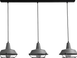 Hängelampen|Industrie Lampen*Masterlight Pendelleuchte Grau Ø25cm 3xE27 L:100cm Ziergitter