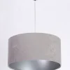 Hängelampen|Esszimmer Lampen*BPS Koncept Pendelleuchte Grau Silber Stoff Esstisch Retro