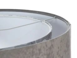 Hängelampen|Bürolampen*BPS Koncept Pendelleuchte Grau Weiß Ø 50 cm Stoffschirm Velours Optik