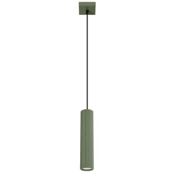 Wohnzimmerlampen|Metall Lampen*Sollux Pendelleuchte Grün schmal B: 8 cm H: max. 118 cm GU10 Modern