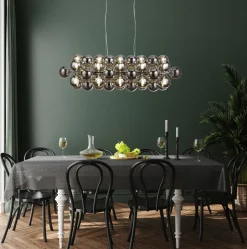 Searchlight Pendelleuchte groß B: 100 cm 25x G9 Rauchglas Kugelschirme< Hängelampen|Bürolampen