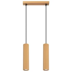 Hängelampen|Wohnzimmerlampen*Sollux Pendelleuchte GU10 2-flammig aus Aluminium B: 30 cm in Gold