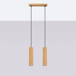 Hängelampen|Wohnzimmerlampen*Sollux Pendelleuchte GU10 2-flammig aus Aluminium B: 30 cm in Gold