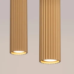 Hängelampen|Wohnzimmerlampen*Sollux Pendelleuchte GU10 2-flammig aus Aluminium B: 30 cm in Gold