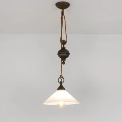 Glaslampen|Metall Lampen*Giovanni Battista Pendelleuchte Höhenverstellbar aus echtem Messing