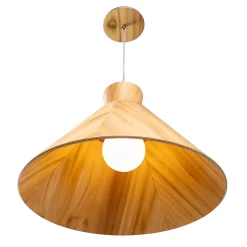 Elstead Pendelleuchte Holz Furnier Teak E27 D: 40 cm Modern< Hängelampen|Bürolampen