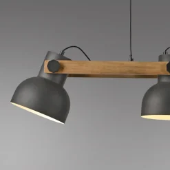 Just Light Pendelleuchte Holz Metall E27 96 cm 3-flammig flexibel< Hängelampen|Bürolampen