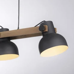 Just Light Pendelleuchte Holz Metall E27 96 cm 3-flammig flexibel< Hängelampen|Bürolampen