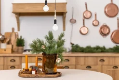 Belis Pendelleuchte Holz Metall Schwarz E27 Ø14 cm wohnlich< Wohnzimmerlampen|Metall Lampen