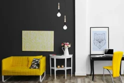 Belis Pendelleuchte Holz Metall Schwarz E27 Ø14 cm wohnlich< Wohnzimmerlampen|Metall Lampen