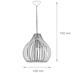 Sollux Pendelleuchte Holz rund Ø43cm Modern wohnlich NIGILIA< Holzlampen|Moderne Lampen