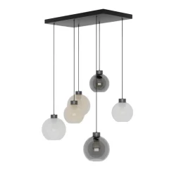 TK Lighting Pendelleuchte in Bernstein Graphit 6xE27 Esstisch< Glaslampen|Moderne Lampen