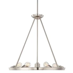 Hängelampen|Moderne Lampen*Elstead Pendelleuchte in Silber Ø71cm rund Esstisch RESFINE