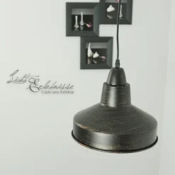 Hängelampen|Esszimmer Lampen*Trio Reality Pendelleuchte Industrial aus Metall Ø 26 cm Braun antik