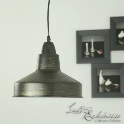 Hängelampen|Esszimmer Lampen*Trio Reality Pendelleuchte Industrial aus Metall Ø 26 cm Braun antik