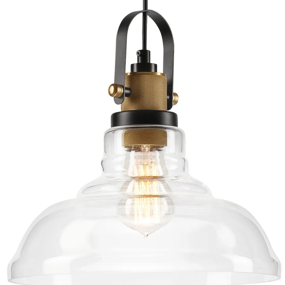 Lamkur Pendelleuchte Industrial Vintage Glas Schirm E27< Hängelampen|Industrie Lampen