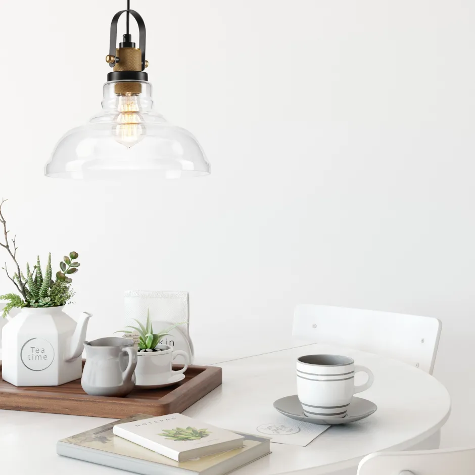 Lamkur Pendelleuchte Industrial Vintage Glas Schirm E27< Hängelampen|Industrie Lampen