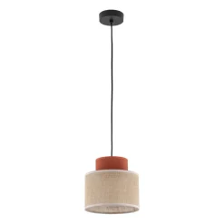 Hängelampen|Bürolampen*TK Lighting Pendelleuchte Jute Stoff Metall Ø 20 cm schmal Bunt E27