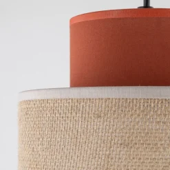 Hängelampen|Bürolampen*TK Lighting Pendelleuchte Jute Stoff Metall Ø 20 cm schmal Bunt E27