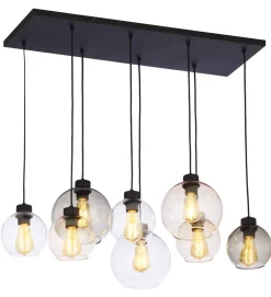 TK Lighting Pendelleuchte KALETE Graphit Bernstein 6xE27 Lampe< Hängelampen|Esszimmer Lampen