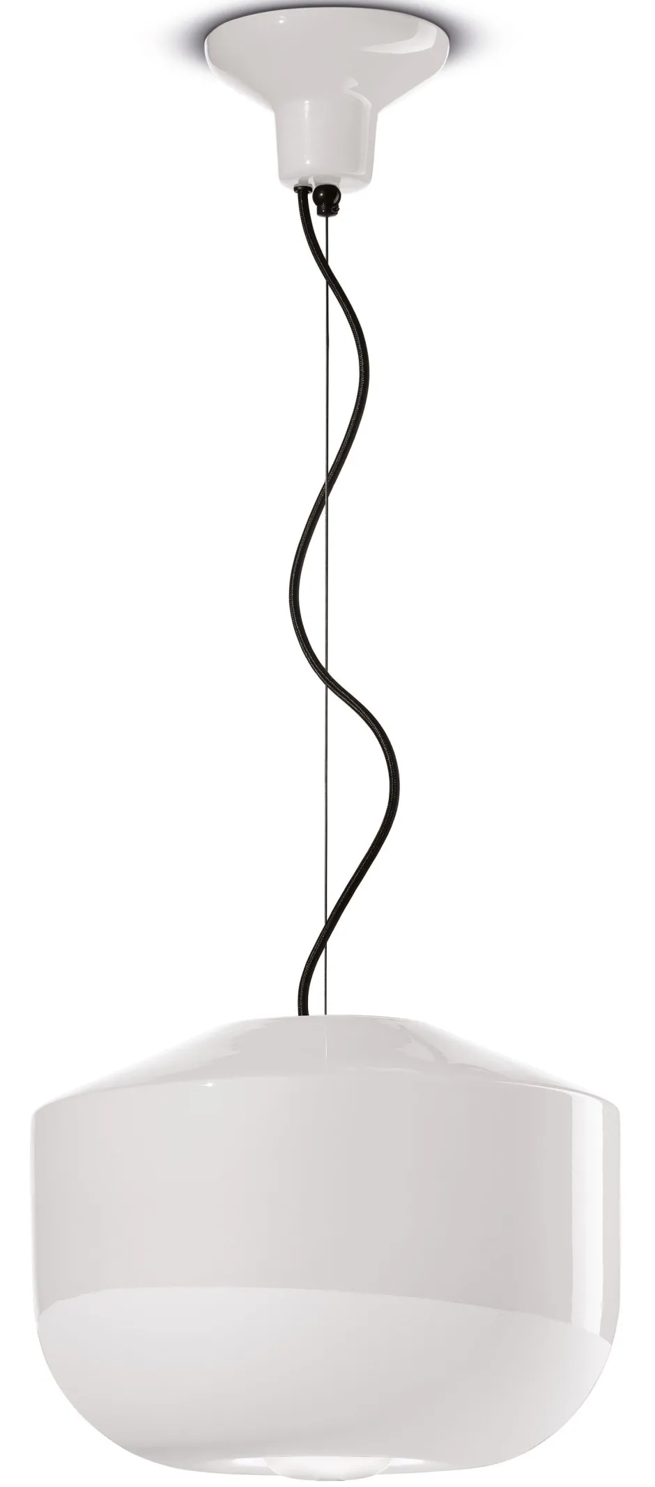 Ferroluce Pendelleuchte Keramik D: 35 cm rund H: max. 148 cm Weiß< Wohnzimmerlampen|Keramiklampen