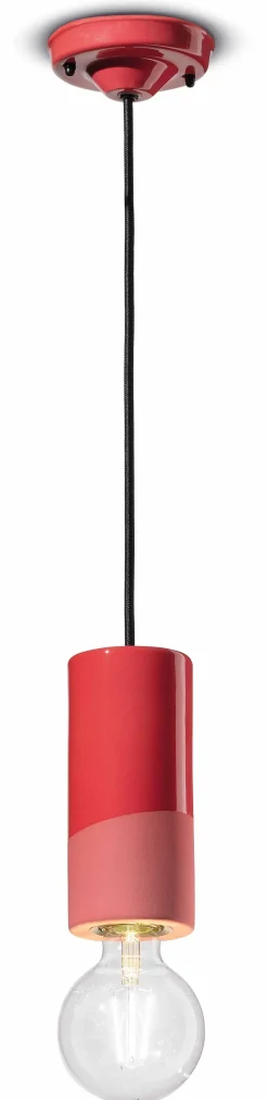 Ferroluce Pendelleuchte Keramik D: 8 cm Koralle E27 rund ENRICO< Wohnzimmerlampen|Esszimmer Lampen