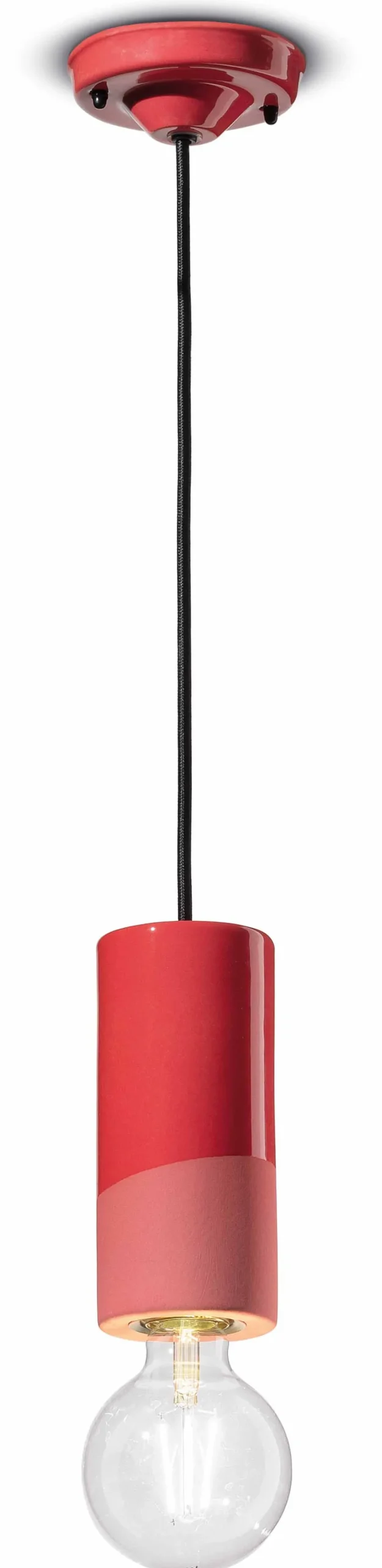 Ferroluce Pendelleuchte Keramik D: 8 cm Koralle E27 rund ENRICO< Wohnzimmerlampen|Esszimmer Lampen