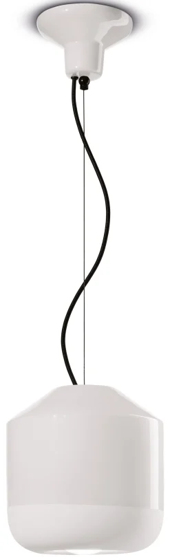 Ferroluce Pendelleuchte Keramik E27 Ø 24 cm H: max. 145 cm Weiß< Wohnzimmerlampen|Keramiklampen