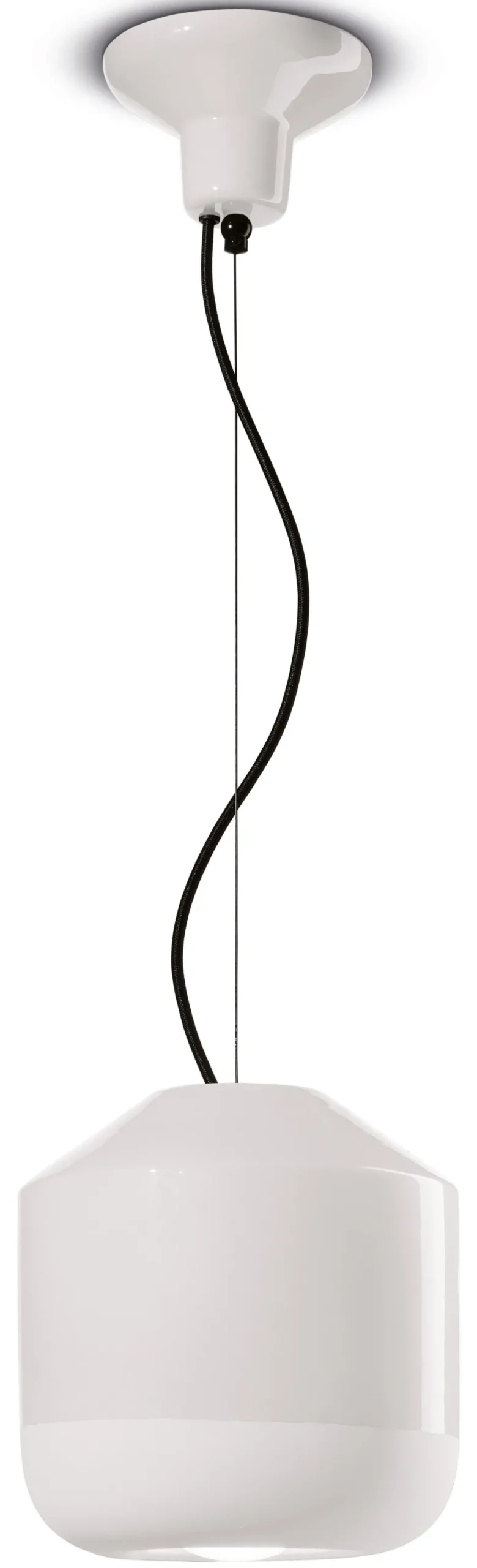 Ferroluce Pendelleuchte Keramik E27 Ø 24 cm H: max. 145 cm Weiß< Wohnzimmerlampen|Keramiklampen