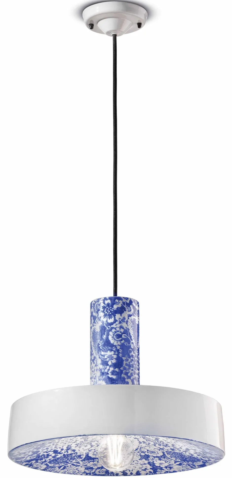 Ferroluce Pendelleuchte Keramik E27 Ø 35 cm rund H: max. 146 cm< Esszimmer Lampen|Keramiklampen