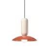 Wohnzimmerlampen|Keramiklampen*Ferroluce Pendelleuchte Keramik E27 D: 40 cm Creme Orange rund
