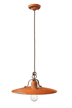 Wohnzimmerlampen|Keramiklampen*Ferroluce Pendelleuchte Keramik Metall E27 D: 40 cm rund