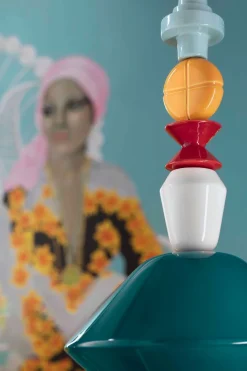 Ferroluce Pendelleuchte Keramik Petrol Bunt E27 Retro Design< Wohnzimmerlampen|Retro Lampen