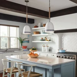 Elstead Pendelleuchte Keramik Schirm D: 25,4 cm E27 Retro< Hängelampen|Esszimmer Lampen