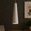 Wohnzimmerlampen|Keramiklampen*Sollux Pendelleuchte Keramik Weiß bemalbar Ø 7,5 cm schmal