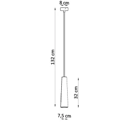 Wohnzimmerlampen|Keramiklampen*Sollux Pendelleuchte Keramik Weiß bemalbar Ø 7,5 cm schmal
