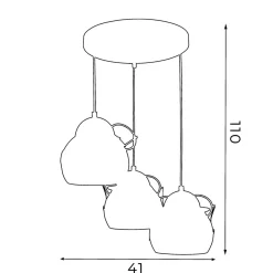 Luminex Pendelleuchte Kinderzimmer 3x E27 Glas Metall verstellbar Bunt<Kinder Hängelampen|Kugellampen