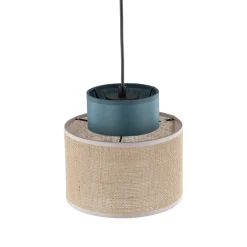 TK Lighting Pendelleuchte klein Ø 20 cm verstellbar Jute Stoff E27< Hängelampen|Bürolampen