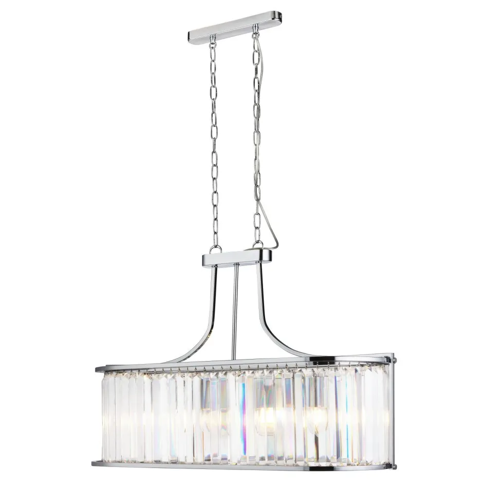 Searchlight Pendelleuchte Kristall 78 cm lang H: max. 1,5 cm 2x E14< Hängelampen|Esszimmer Lampen