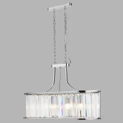 Searchlight Pendelleuchte Kristall 78 cm lang H: max. 1,5 cm 2x E14< Hängelampen|Esszimmer Lampen