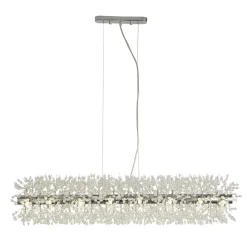 Hängelampen|Bürolampen*Searchlight Pendelleuchte Kristall 100 cm lang Chrom Klar 16x G9