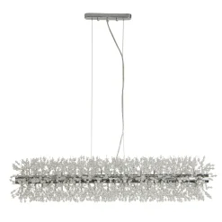 Hängelampen|Bürolampen*Searchlight Pendelleuchte Kristall 100 cm lang Chrom Klar 16x G9