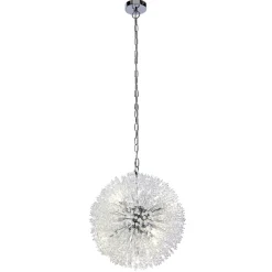 Hängelampen|Wohnzimmerlampen*Searchlight Pendelleuchte Kristall 7-flammig G9 D: 40 cm Glas Metall
