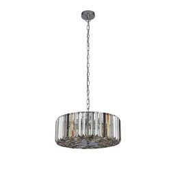 Searchlight Pendelleuchte Kristall rund D: 50 cm 5x E27 Art Déco< Wohnzimmerlampen|Glaslampen