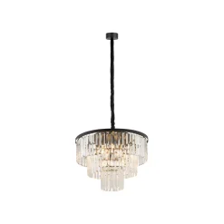 Nowodvorski Pendelleuchte Kristall 9x E14 Ø 56 cm in Schwarz Transparent< Hängelampen|Esszimmer Lampen
