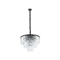 Nowodvorski Pendelleuchte Kristall 9x E14 Ø 56 cm in Schwarz Transparent< Hängelampen|Esszimmer Lampen