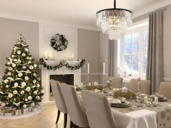 Nowodvorski Pendelleuchte Kristall 9x E14 Ø 56 cm in Schwarz Transparent< Hängelampen|Esszimmer Lampen